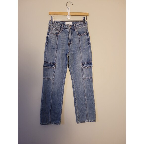 VERVET BY FLYING MONKEY Denim - Vervet Blue Cargo Straight Leg Jean Sz 24